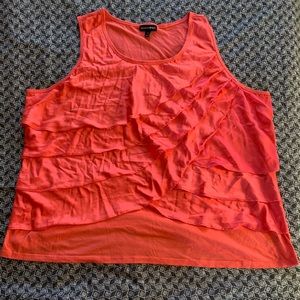 Pink blouse with ruffles, sized 4X from Fashion Bug